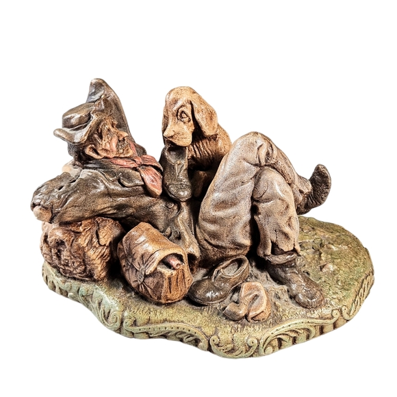 Vintage 1930s-1950s Naturecraft Made In England Stoneware Figurine Lazy Life - Picture 1 of 9